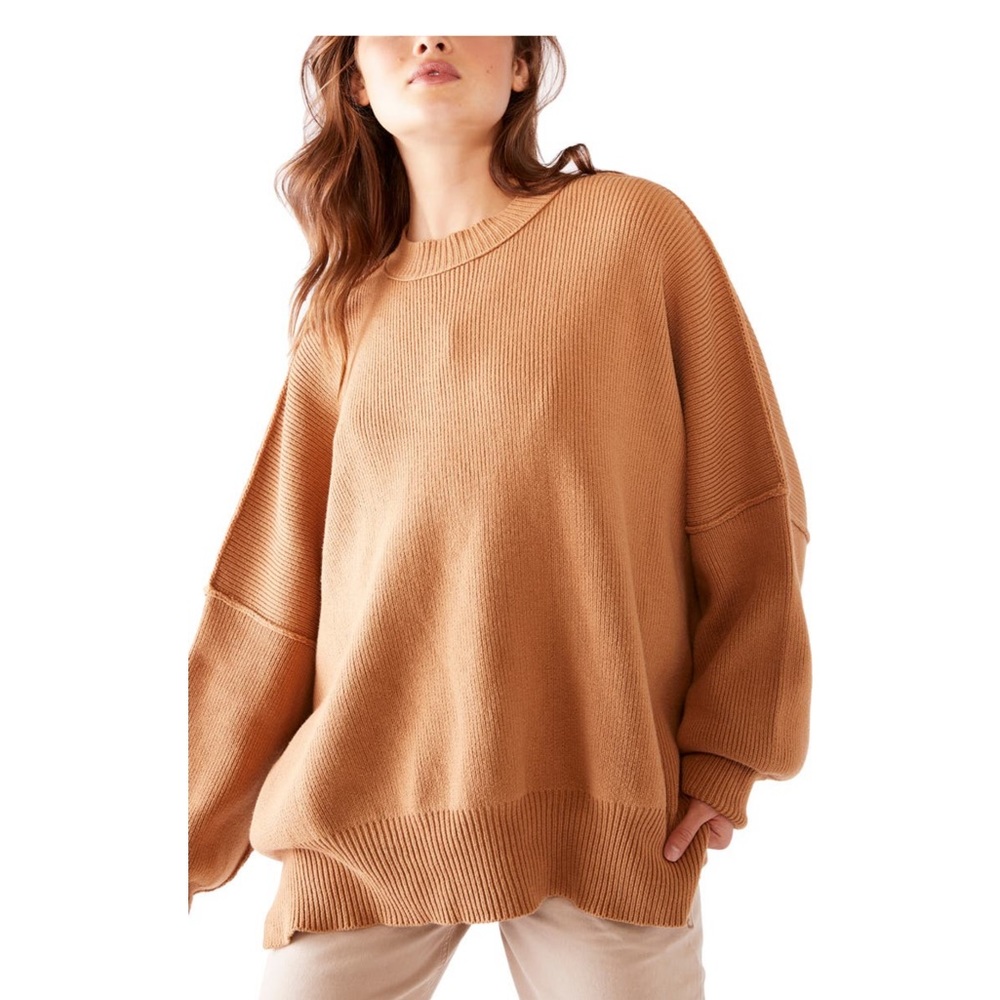 Free People Tan Oversized Sweater